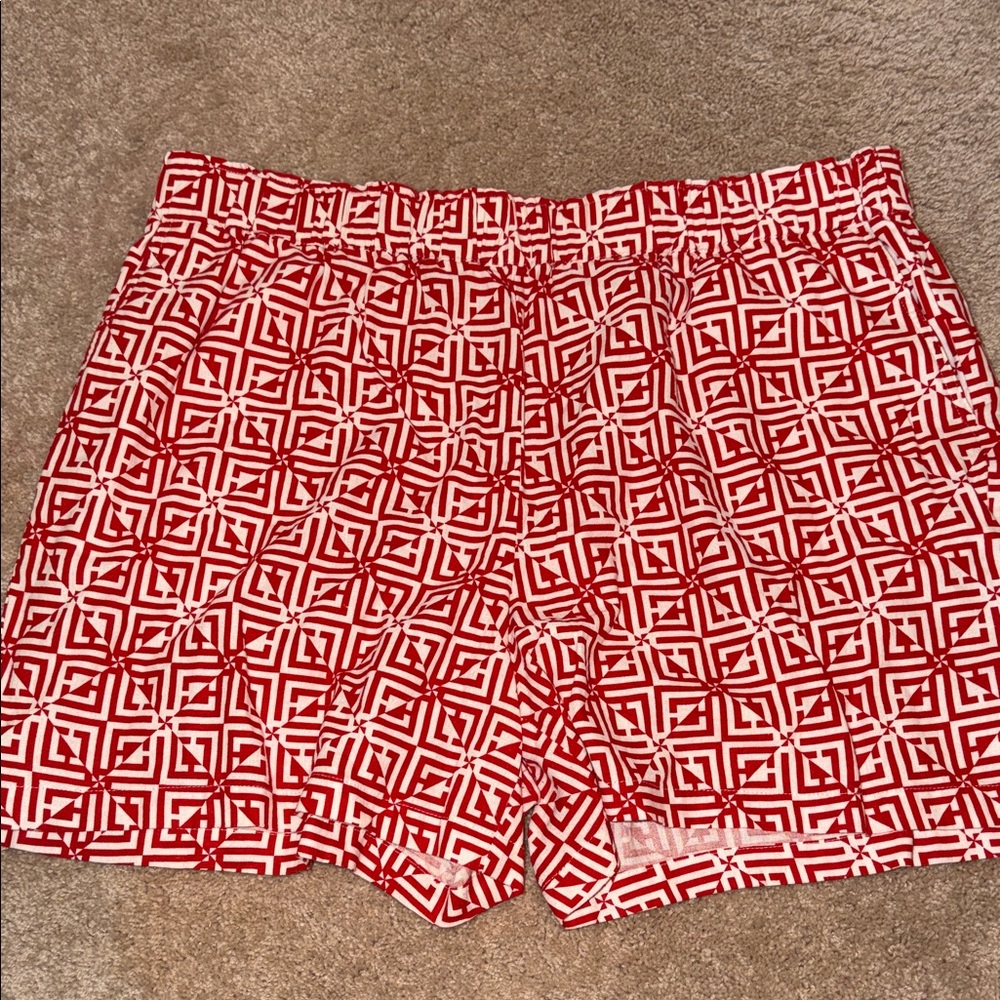 Liz Claiborne Red and White Patterned Shorts